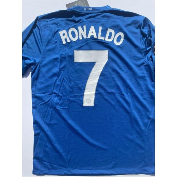 Cristiano Ronaldo 2008-2009 Away Blue Manchester United UCL Long Sleeve Jerse - Picture 4 of 8